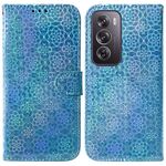 Per OPPO Reno12 Pro 5G Custodia per telefono in pelle con fibbia magnetica colorata globale (blu)