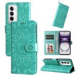 Per OPPO Reno12 5G Custodia per cellulare in pelle girasole goffrata globale (verde)