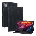 Custodia per tablet in pelle goffrata giglio per Lenovo Tab K11 Plus (nera)