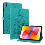 Custodia per tablet in pelle goffrata giglio per Huawei MatePad SE 11 2024 (verde)
