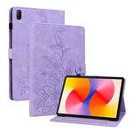 Custodia per tablet in pelle goffrata giglio per Huawei MatePad SE 11 2024 (viola)
