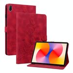 Per Huawei MatePad SE 11 2024 Custodia per tablet in pelle goffrata Lily (rosso)