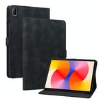 Custodia per tablet in pelle goffrata giglio per Huawei MatePad SE 11 2024 (nera)