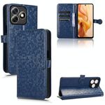 Per Ulefone Note 18 Ultra Custodia in pelle con trama a nido d'ape a pois (blu)