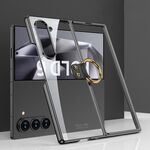 Per Samsung Galaxy Z Fold6 Custodia per telefono galvanica GKK con anello (nero)
