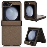 Per Samsung Galaxy Z Flip6 Custodia per telefono con texture Sandskin (marrone)