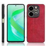 Per Infinix Smart 8 Plus / Smart 8 Pro Custodia per telefono con motivo a mucca e cuciture (rosso)