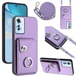 Per OPPO Reno11 F Thai Version Organ Card Bag Ring Holder Custodia per telefono con cordino lungo (viola)