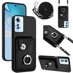 Per OPPO Reno11 F Thai Version Organ Card Bag Ring Holder Custodia per telefono con cordino lungo (nero)