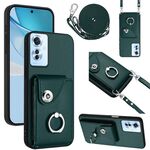 Per OPPO Reno11 F Thai Version Organ Card Bag Ring Holder Custodia per telefono con cordino lungo (verde)