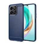 Custodia per telefono in TPU con fibra di carbonio spazzolata per Honor X6b (blu)