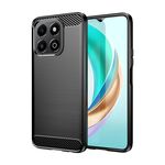 Custodia per telefono in TPU con fibra di carbonio spazzolata per Honor X6b (nero)