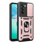 Per OPPO Reno12 Pro 5G Global Sliding Camera Cover Design TPU Hybrid PC Phone Case (Oro rosa)