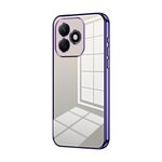 Per Honor X60i Custodia per telefono con foro sottile e placcatura trasparente (viola)