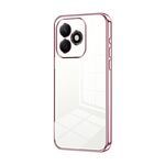 Per Honor X60i Custodia per telefono con foro sottile e placcatura trasparente (rosa)