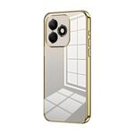 Per Honor X60i Custodia per telefono con foro sottile e placcatura trasparente (oro)
