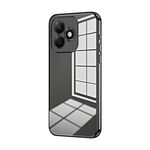 Per Honor X60i Custodia per telefono con foro sottile e placcatura trasparente (nero)