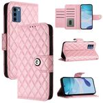 Per Nokia C300 Custodia per telefono cellulare in pelle con texture rombica e cordino (rosa)