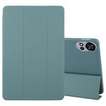 Per Huawei Matepad Air 12 Custodia in silicone e pelle a tre ante per tablet (verde scuro)
