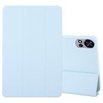 Per Huawei Matepad Air 12 Custodia in silicone e pelle a tre ante per tablet (blu ghiaccio)