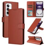 Per OPPO Reno12 Pro 5G Custodia per telefono in pelle con flip orizzontale multifunzionale globale con tre slot per schede (marrone)
