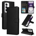 Per OPPO Reno12 Pro 5G Custodia per telefono in pelle con flip orizzontale multifunzionale globale con tre slot per carte (nero)