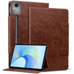 Custodia per tablet in pelle con fibbia per gatti Lenovo Xiaoxin Pad Pro 12.7 2025 (marrone)