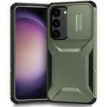 Per Samsung Galaxy S23 FE 5G Custodia per telefono scorrevole Camshield (verde alpino)