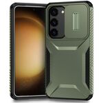 Per Samsung Galaxy S23+ 5G Custodia per telefono scorrevole Camshield (verde alpino)