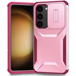 Per Samsung Galaxy S23+ 5G Custodia per telefono scorrevole Camshield (rosa + rosso rosa)