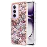 Per OPPO Reno12 Pro Custodia per telefono in TPU IMD con placcatura globale (scaglie rosa)