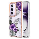 Per OPPO Reno12 Pro Custodia per telefono in TPU IMD con placcatura elettrolitica globale (fiore viola)