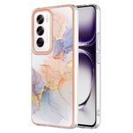 Per OPPO Reno12 Custodia per telefono in TPU IMD con placcatura globale (marmo bianco)