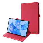Per Xiaomi Redmi Pad SE 8.7 4G Custodia in tessuto e pelle per tablet (rosso)
