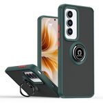 Per OPPO Reno12 Pro Global Q Shadow 1 Series TPU + PC Custodia per telefono con anello (verde scuro)