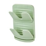 Supporto per coperchio per pentola a parete da cucina, doppio strato, pieghevole multifunzionale (verde)