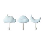 3 pezzi/set ganci per appendere alla parete della casa dormitorio ganci adesivi antitraccia senza punzonatura (blu)