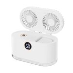 WT-818 Raffreddatore per umidificazione con luce notturna con display digitale intelligente a spruzzo a doppia foglia (bianco)