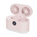 WT-818 Raffreddatore per umidificazione con luce notturna con display digitale intelligente a spruzzo a doppia foglia (rosa)