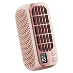 Mini ventilatore per luce notturna da esterno portatile senza lama con display digitale con ricarica USB (rosa)