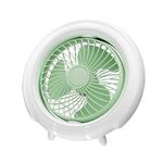 Ventilatore pieghevole da tavolo con luce notturna Mini ventilatore da campeggio da esterno, Colore: verde aggiornato