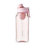 Tazza per acqua fitness sportiva portatile da esterno di grande capacità da 1000 ml con colino da tè (rosa)