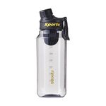 Tazza per acqua fitness sportiva portatile da esterno di grande capacità da 1000 ml con filtro per il tè (nero)