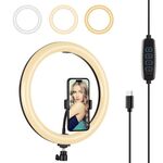 PULUZ PD20W 11,8 pollici 30 cm Tipo C 3 modalità dimmerabile doppia temperatura colore LED luce diffusa curva anello vlogging selfie fotografia luci video con morsetto per telefono (nero)