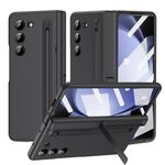Per Samsung Galaxy Z Fold6 5G Custodia antiurto in pelle a grana lunga Chi (nera)