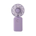 F458 Mini ventilatore portatile pieghevole regolabile a 3 velocità con corda per il collo estivo (viola)