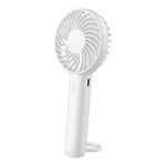 S3 Ventilatore da scrivania portatile ricaricabile a basso rumore a 3 velocità con foro sospeso(Bianco)