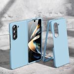 Per Samsung Galaxy Z Fold6 5G Custodia per telefono pieghevole antiurto con effetto pelle (blu)