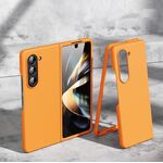Per Samsung Galaxy Z Fold6 5G Custodia per telefono antiurto pieghevole con sensazione di pelle (arancione)