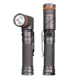 Torcia pieghevole da 90 gradi Luci bianche / rosse / verdi Torcia magnetica impermeabile Batteria al litio 18650 incorporata